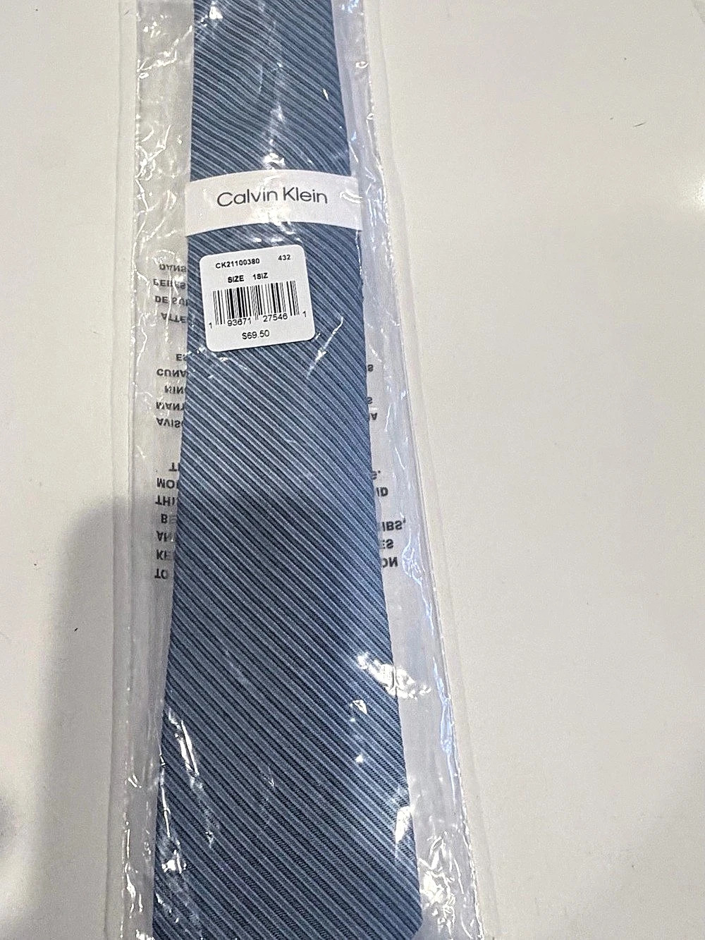 Calvin Klein Striped Blue Tie NWT